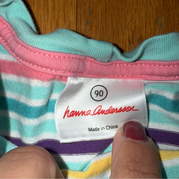 HANNA ANDERSSON MultiStripe Sleeveless Casual Dress Girls 90 or 3T - Picture 3 of 3